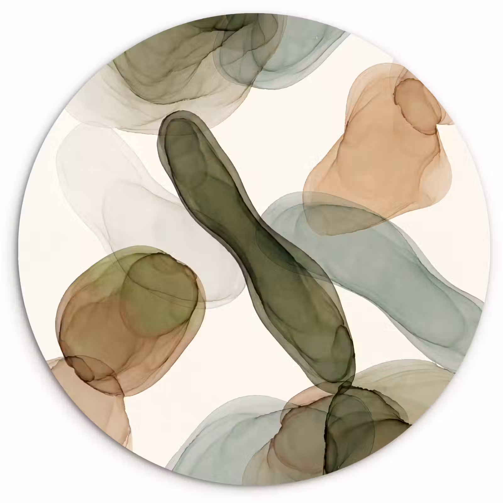 Muurcirkel - Abstract - Vormen - Modern - Kunst - Groen - Bruin — 1