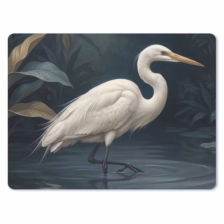 Muismat - Reiger - Water - Natuur - Modern - Wit — 1