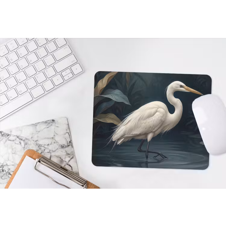 Muismat - Reiger - Water - Natuur - Modern - Wit — 2