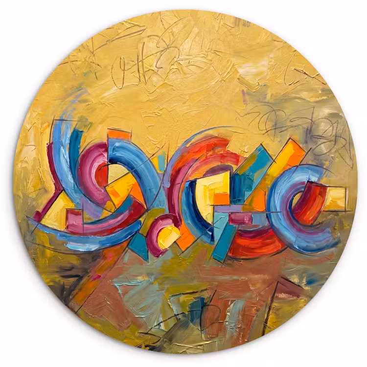 Muurcirkel - Abstract - Cirkels - Schilderij - Kleurrijk - Dynamisch — 1