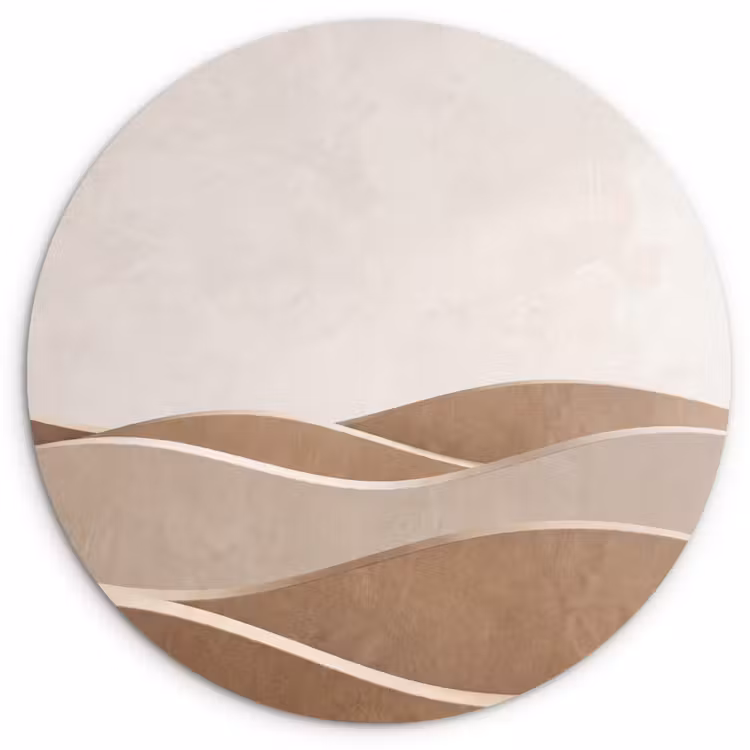 Muurcirkel - Abstract - Golven - Modern - Beige — 1