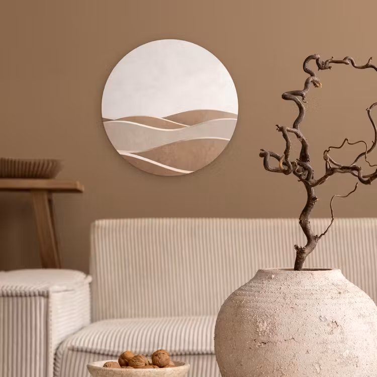 Muurcirkel - Abstract - Golven - Modern - Beige — 2