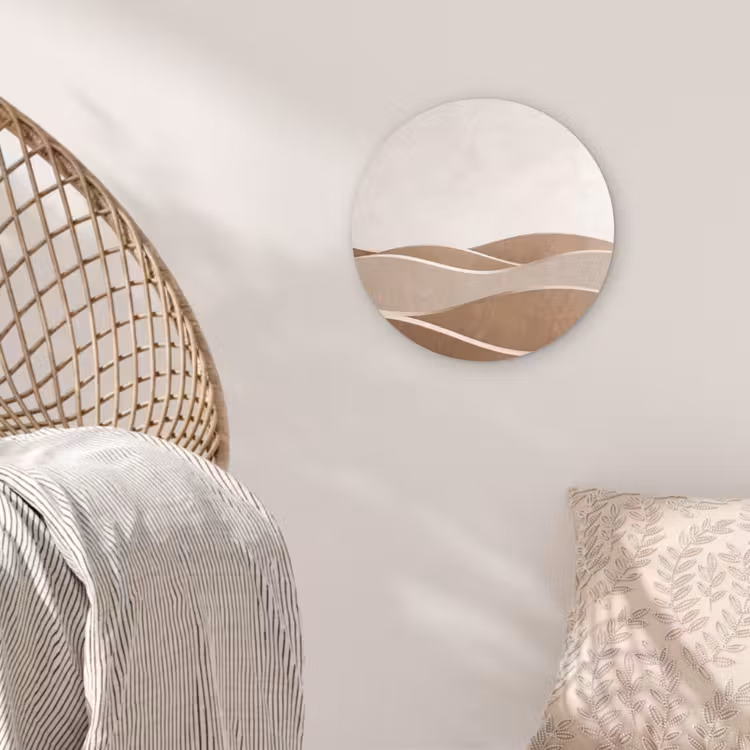 Muurcirkel - Abstract - Golven - Modern - Beige — 5