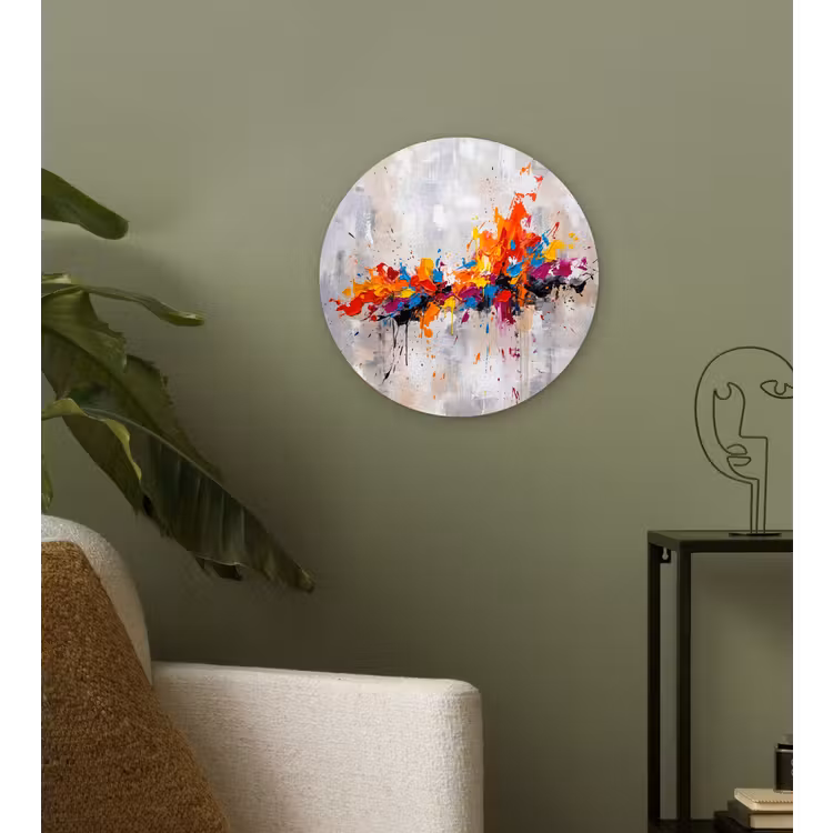 Muurcirkel - Abstract - Schilderij - Kleurrijk - Dynamisch — 3