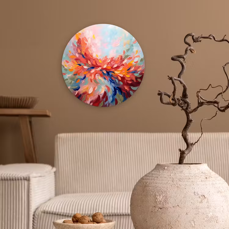 Muurcirkel - Bloemen - Abstract - Kunst - Modern — 2