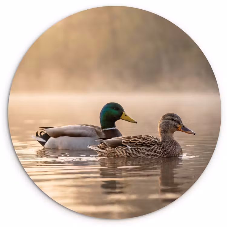 Muurcirkel - Eenden - Water - Mist - Natuur — 1