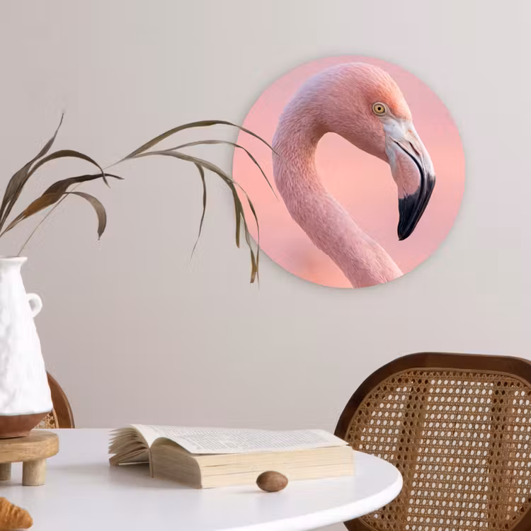 Muurcirkel - Flamingo - Portret - Roze — 4