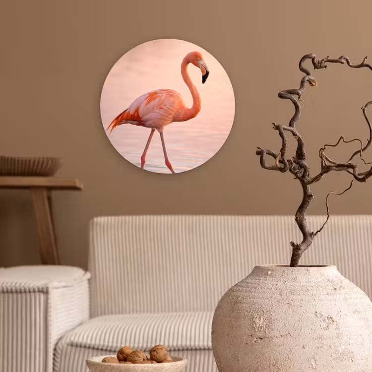 Muurcirkel - Flamingo - Water - Roze — 2
