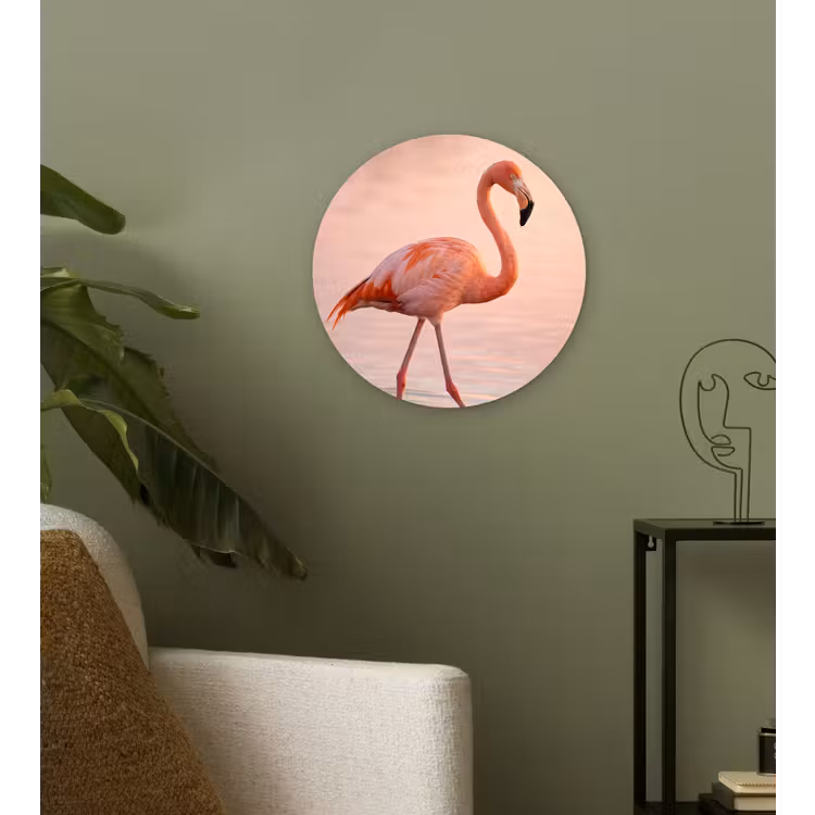 Muurcirkel - Flamingo - Water - Roze — 3