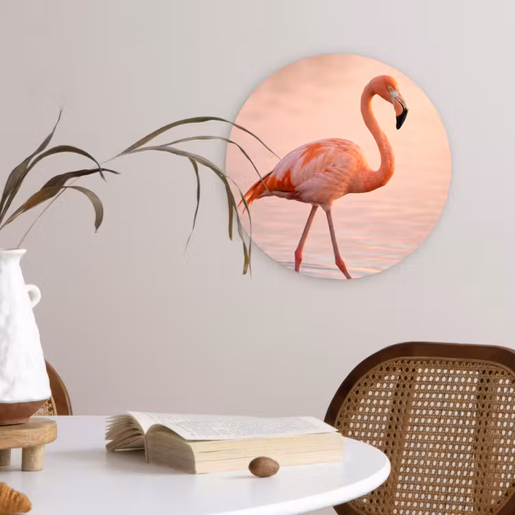 Muurcirkel - Flamingo - Water - Roze — 4