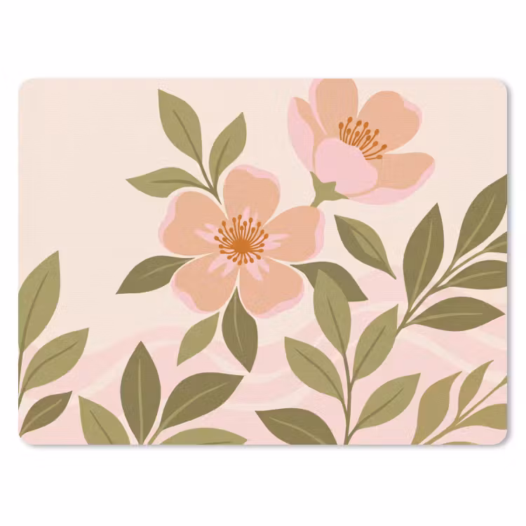 Muismat - Grafisch - Bloemen - Roze — 1