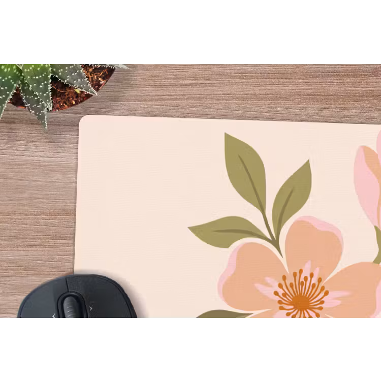 Muismat - Grafisch - Bloemen - Roze — 4