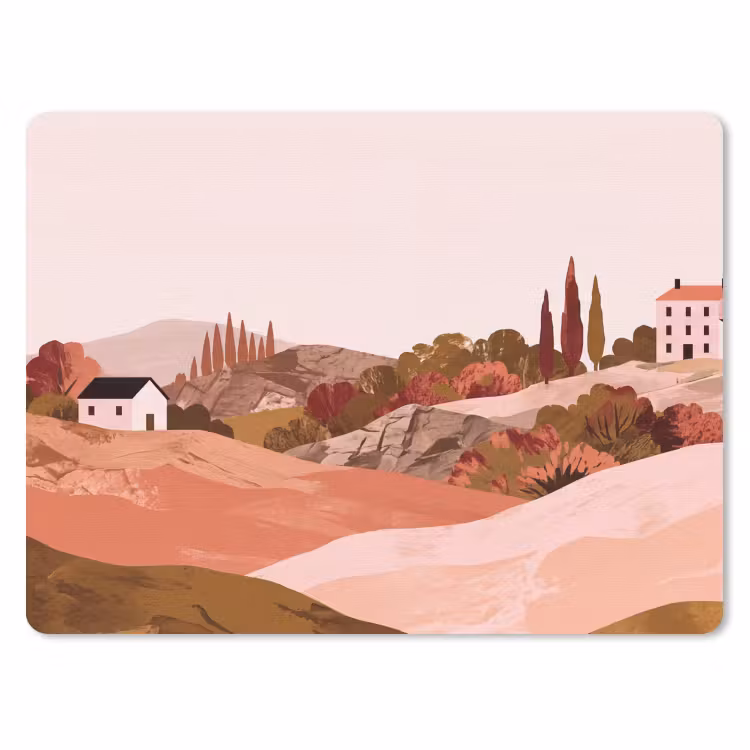 Muismat - Heuvellandschap - Grafisch - Terracotta — 1