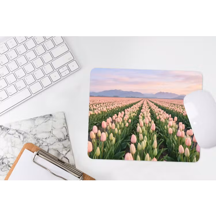 Muismat - Tulpen - Landschap - Roze — 2