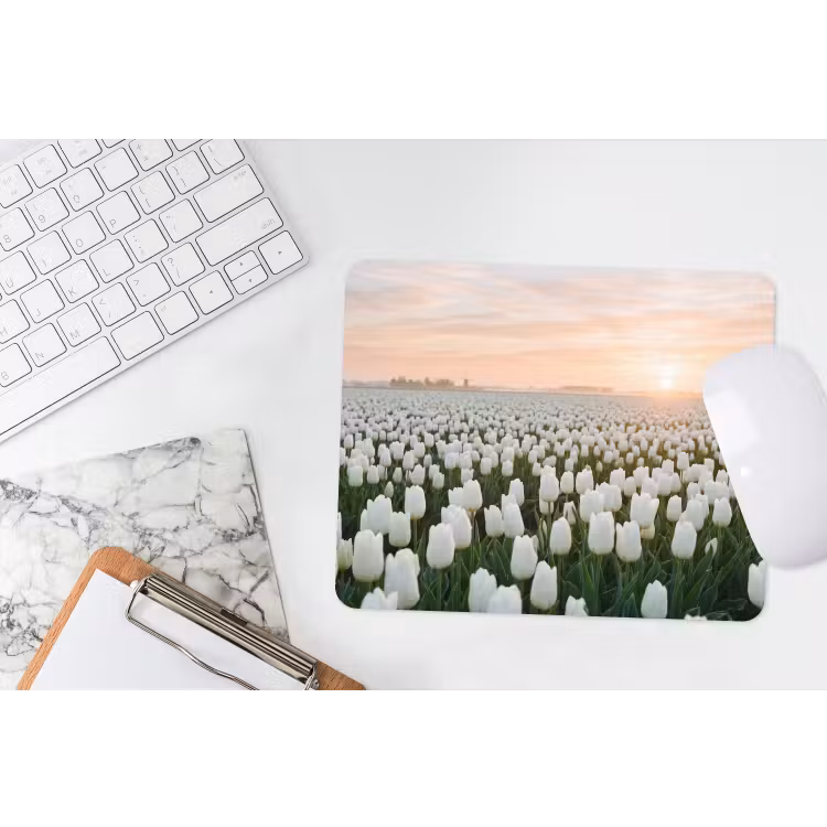 Muismat - Tulpen - Landschap - Wit — 2