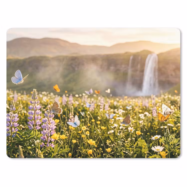Muismat - Vlinders - Waterval - Bloemenveld — 1