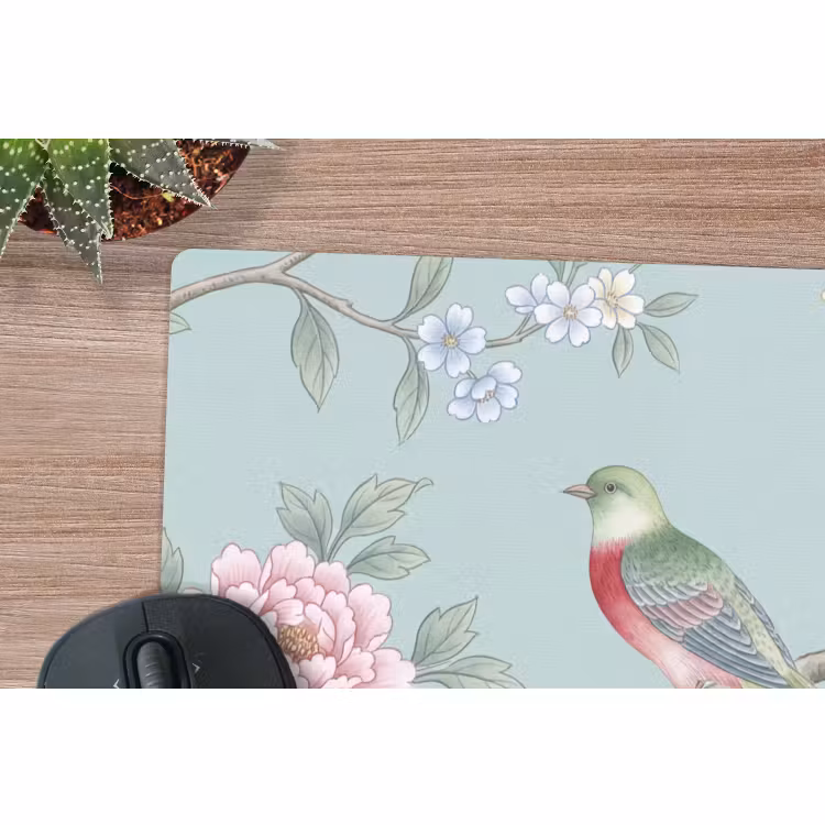 Muismat - Vogel - Bloemen - Kleurrijk — 4
