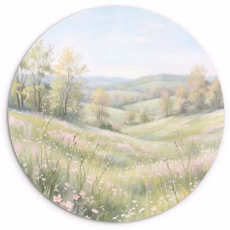 Muurcirkel - Bloemen veld - Bloemen - Groen — 1