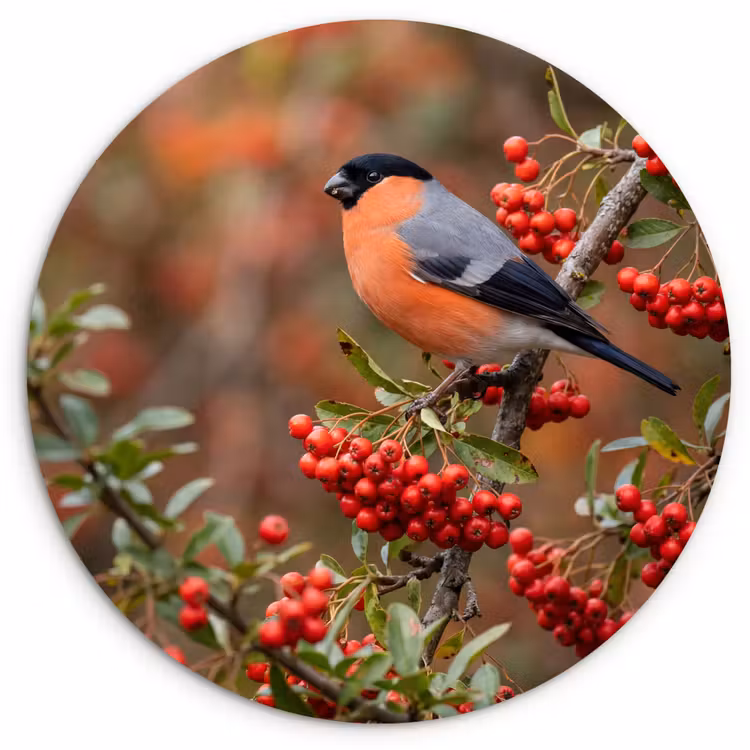 Muurcirkel - Goudvink - Bessen - Herfst - Natuur - Kleurrijk — 1