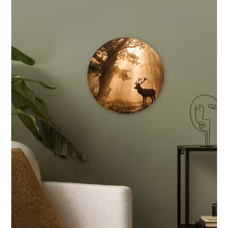 Muurcirkel - Hert - Bos - Mistig - Natuur - Goud — 3