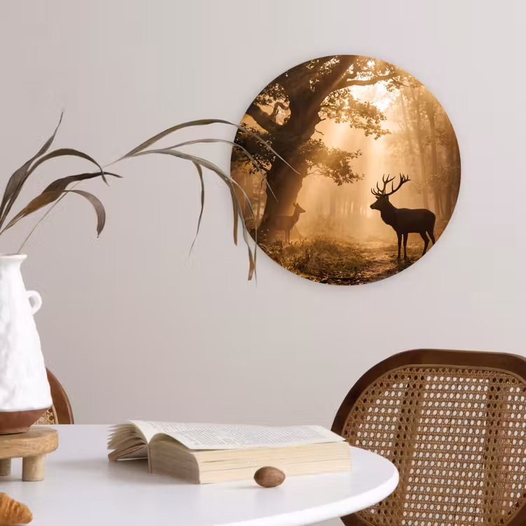 Muurcirkel - Hert - Bos - Mistig - Natuur - Goud — 4