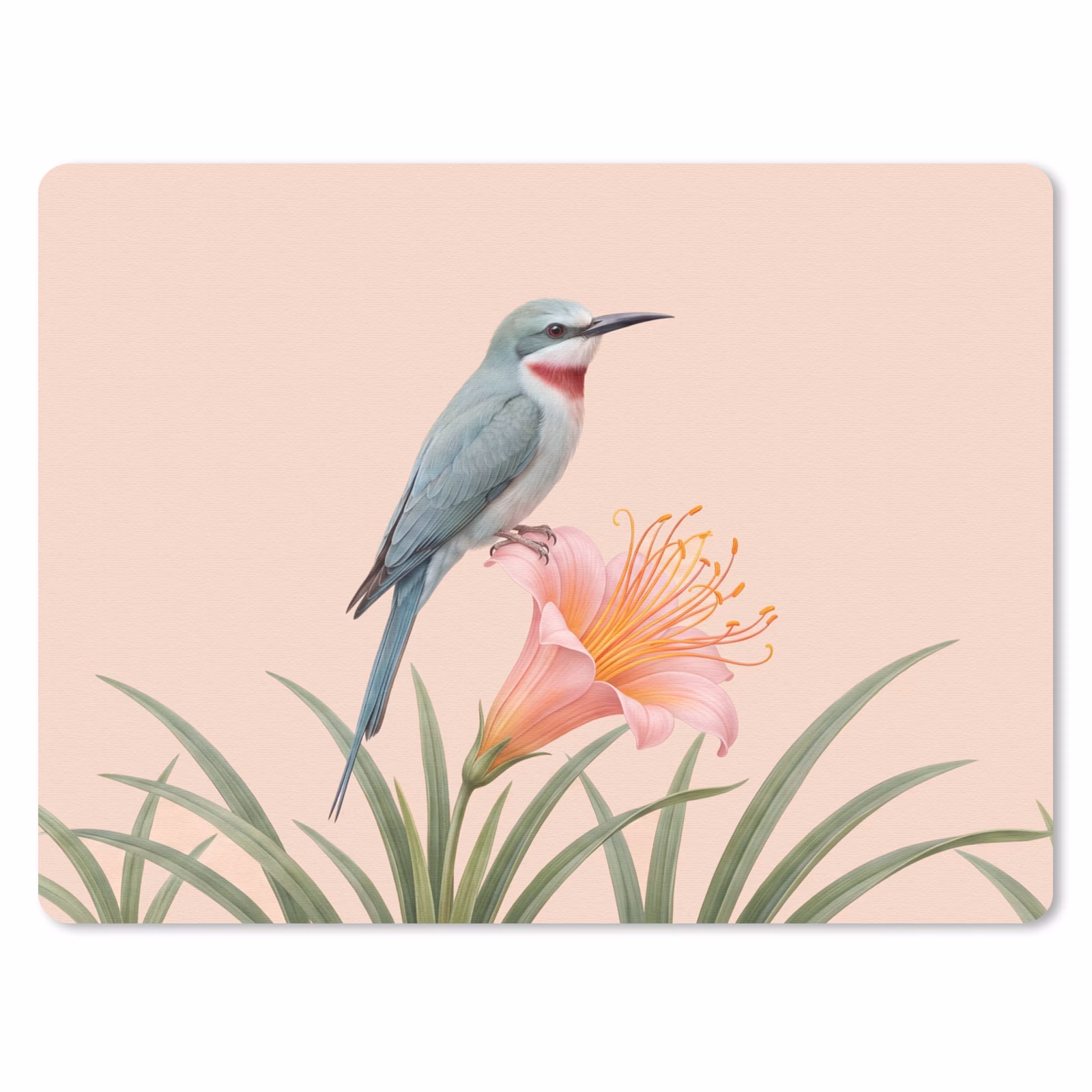 Muismat - Vogel - Bloem - Natuur - Roze — 1