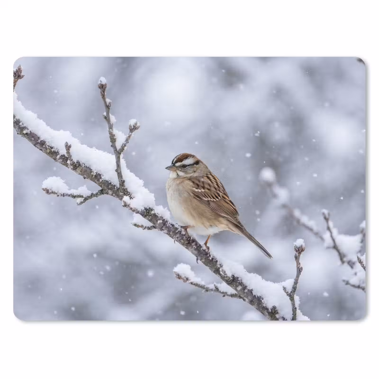 Muismat - Vogel - Tak - Sneeuw - Winter — 1