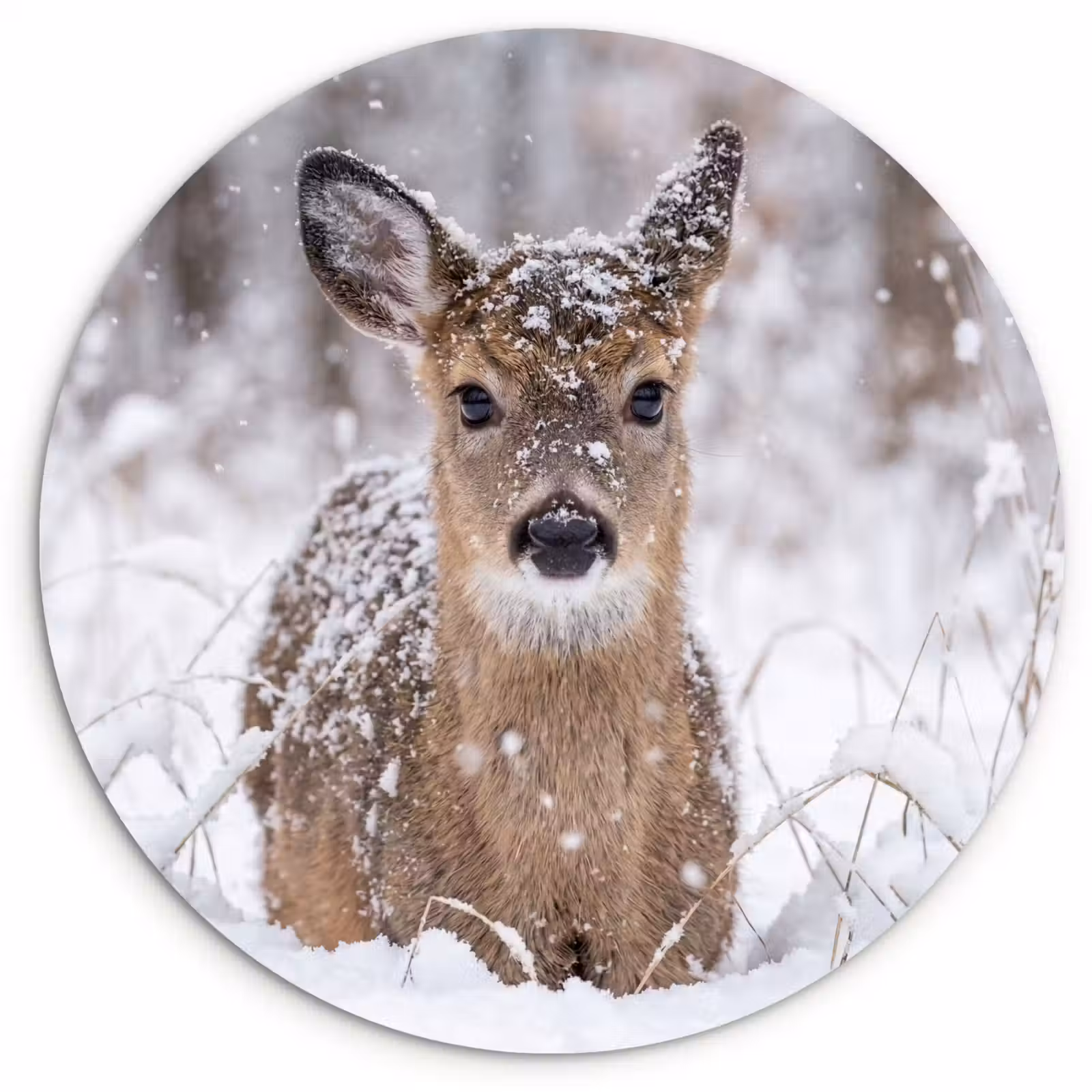 Muurcirkel - Hert - Sneeuw - Bos - Dieren - Vertederend — 1