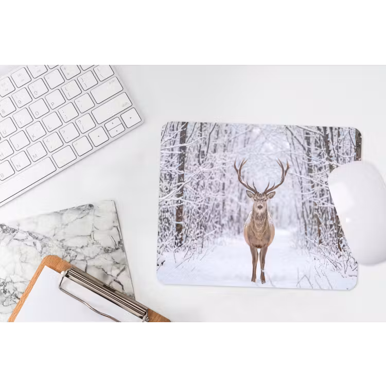 Muismat - Hert - Winter - Bos - Natuur - Wit — 2