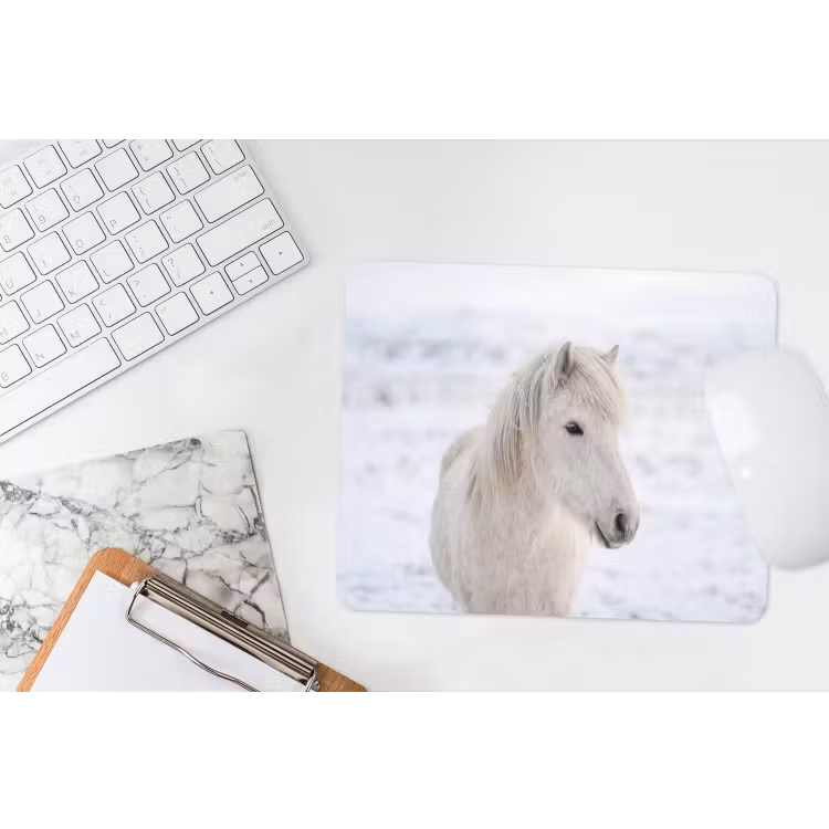 Muismat - Paard - Kop - Winter - Dieren - Wit — 2