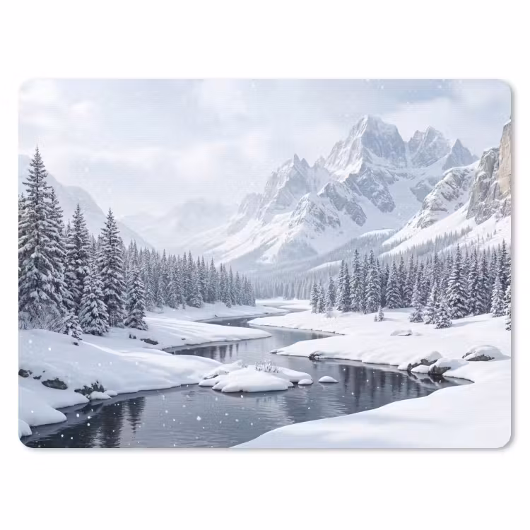 Muismat - Sneeuwlandschap - Bergen - Rivier - Winter — 1
