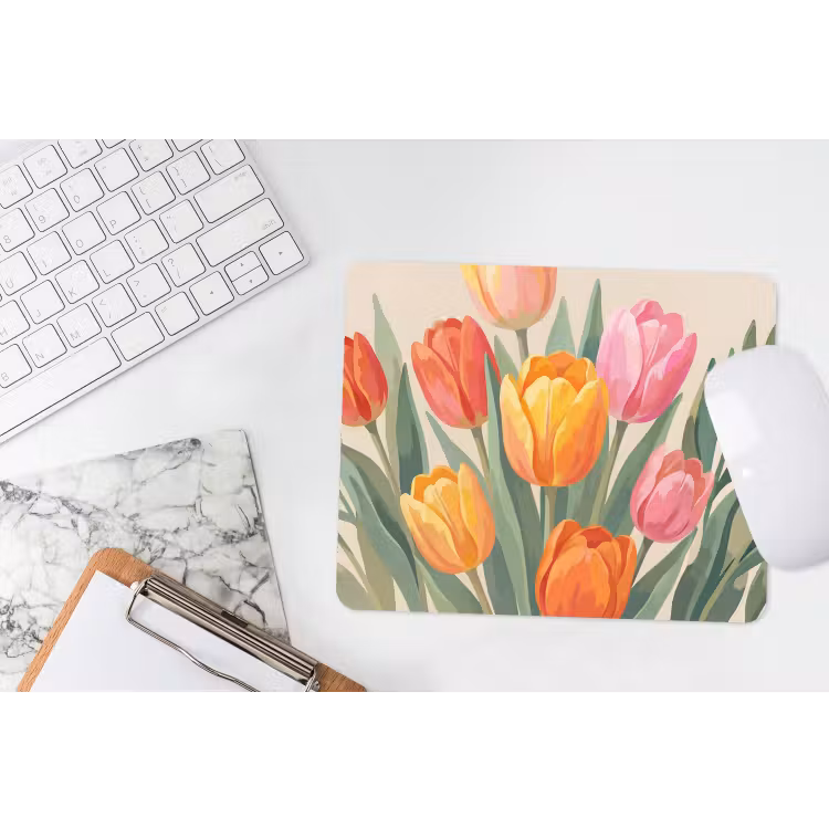 Muismat - Tulpen - Abstract - Kleurrijk — 2