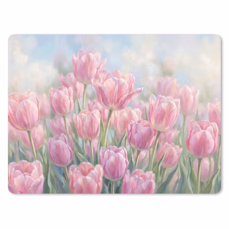Muismat - Tulpen - Veld - Lente - Roze — 1