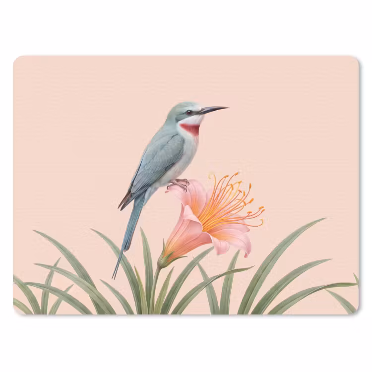Muismat - Vogel - Bloem - Natuur - Roze — 1