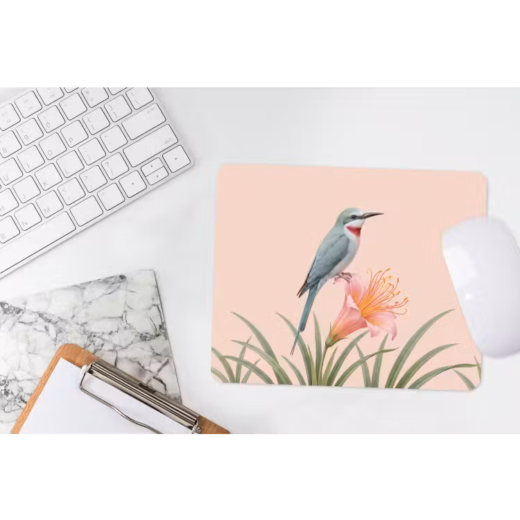 Muismat - Vogel - Bloem - Natuur - Roze — 2