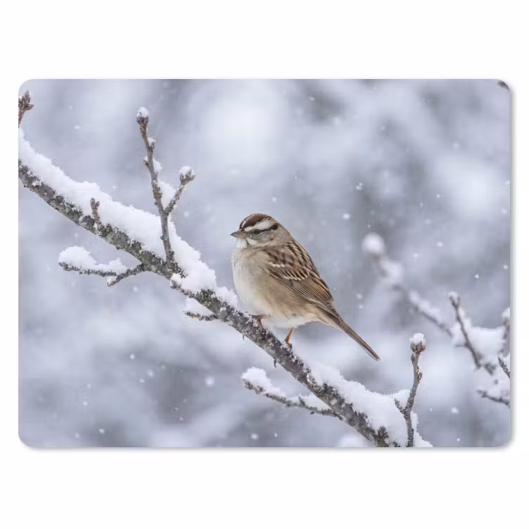 Muismat - Vogel - Tak - Sneeuw - Winter — 1