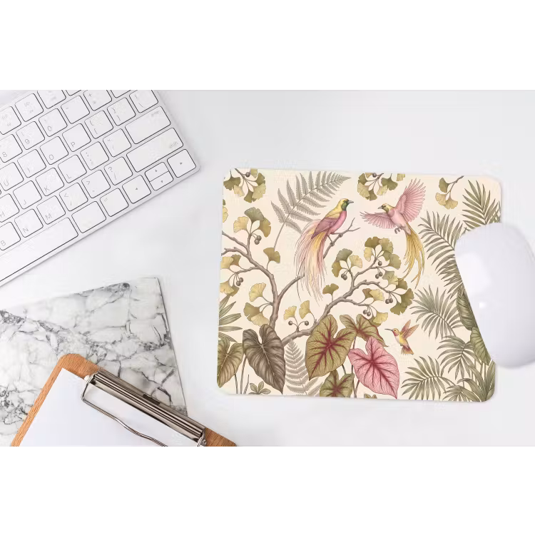 Muismat - Vogels - Tropisch - Botanisch - Roze — 2