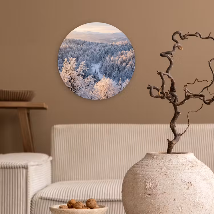 Muurcirkel - Bos - Bergen - Goud - Winter - Warm — 2