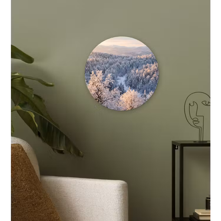 Muurcirkel - Bos - Bergen - Goud - Winter - Warm — 3