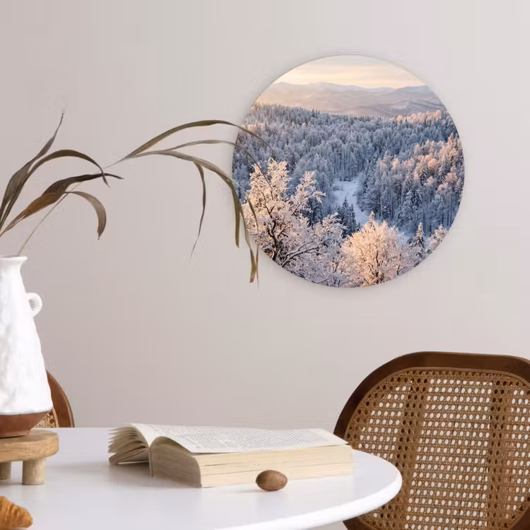 Muurcirkel - Bos - Bergen - Goud - Winter - Warm — 4