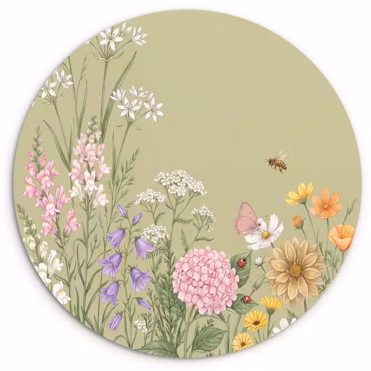 Muurcirkel - Botanisch - Bloemen - Kleurrijk — 1