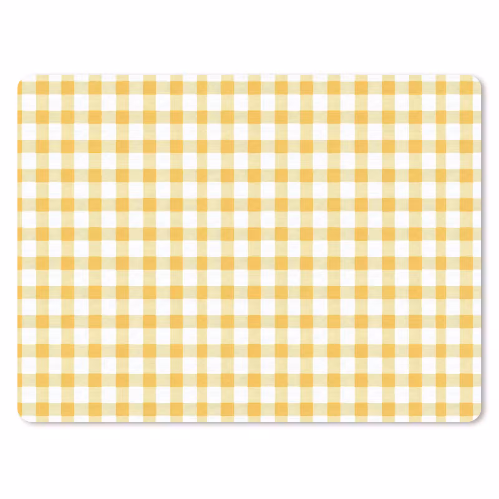 Muismat - Ruit - Gingham - Klassiek - Geel en Wit — 1