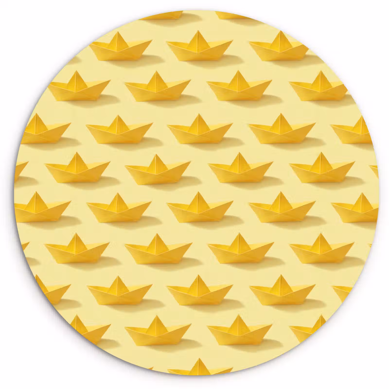 Muurcirkel - Bootjes - Origami - Creatief - Geel — 1