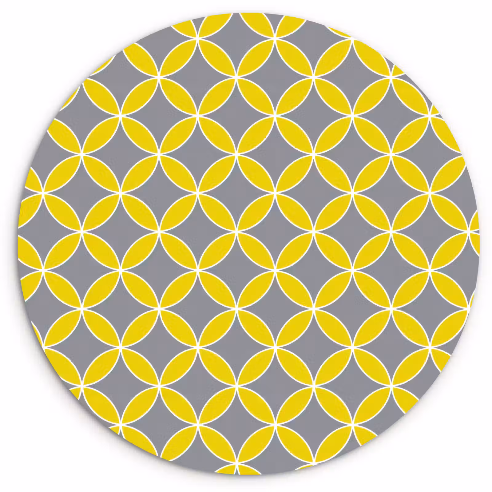 Muurcirkel - Geometrisch - Cirkels - Modern - Grijs - Geel — 1