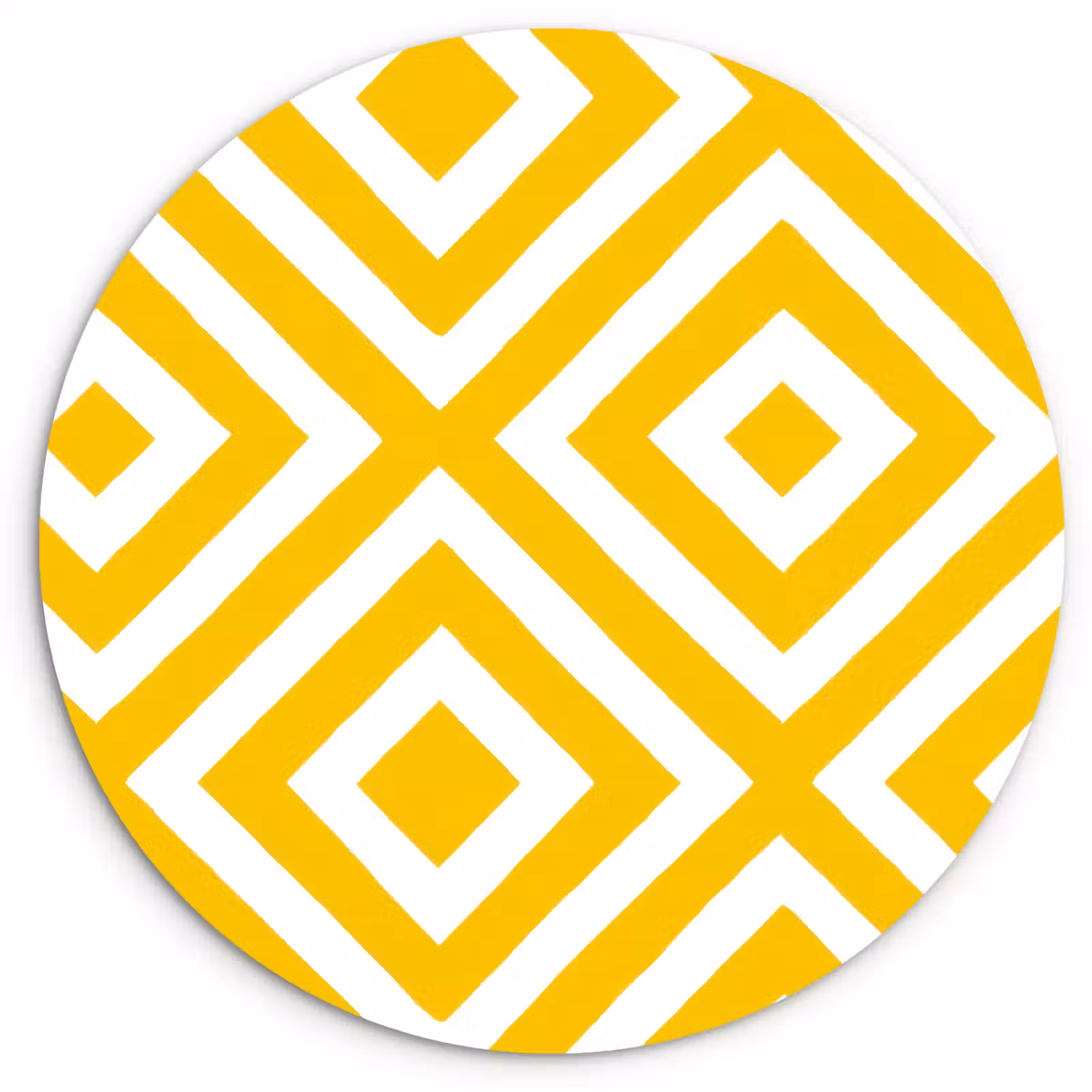 Muurcirkel - Geometrisch - Lijnen - Modern - Geel - Wit — 1