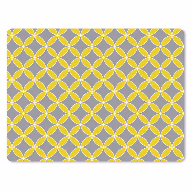 Muismat - Geometrisch - Cirkels - Modern - Grijs - Geel — 1