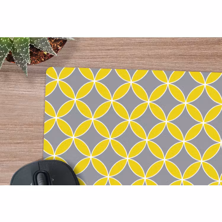 Muismat - Geometrisch - Cirkels - Modern - Grijs - Geel — 4
