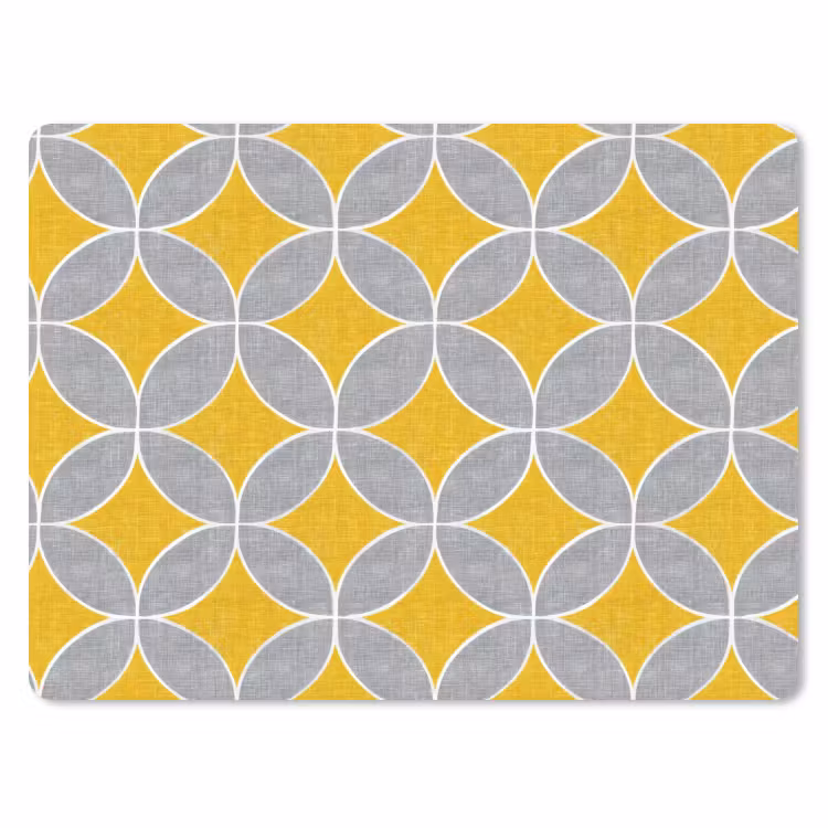 Muismat - Geometrisch - Cirkels - Textuur - Grijs - Geel — 1