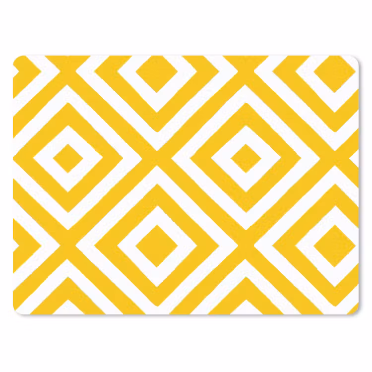 Muismat - Geometrisch - Lijnen - Modern - Geel - Wit — 1