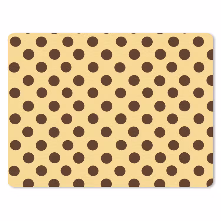 Muismat - Polka Dot - Stippen - Retro - Geel - Bruin — 1